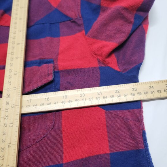 Jachs Girlfriend Flannel Shirt Bea Womens XXL Snap Button Roll Tab Sleeve Plaid - Picture 14 of 15